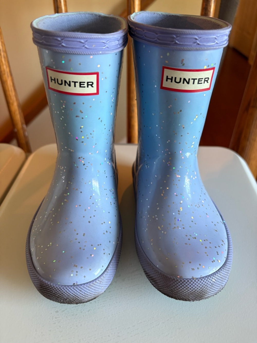 Hunter Kids Lavender Glitter Rain Boots